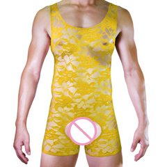 Backless Flower Lace Lingerie Romper