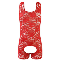Backless Flower Lace Lingerie Romper