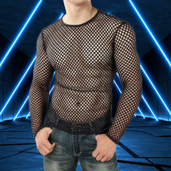 Black See Through Long Sleeve Shirt