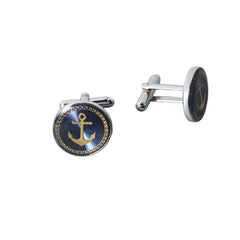 Boat Anchor Enamel Cufflinks