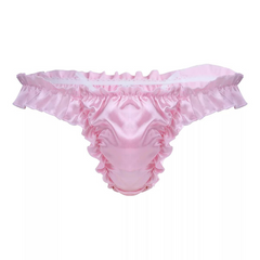 Crossdressing Shiny Ruffle Lace Polka Thong
