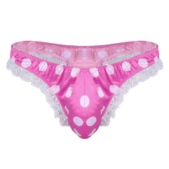 Crossdressing Shiny Ruffle Lace Polka Thong