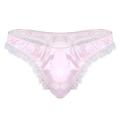 Crossdressing Shiny Ruffle Lace Polka Thong