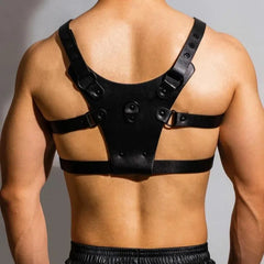 D.M. Black Adjustable Chest Strap Harness