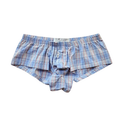 D.M. Low Rise Sexy Plaid Home Boxer Briefs