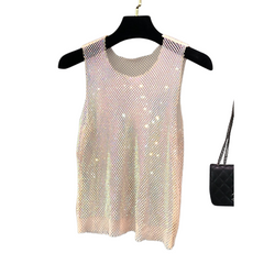 Dazzling Diamonds Sleeveless Crystal Vest