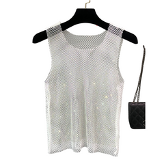 Dazzling Diamonds Sleeveless Crystal Vest