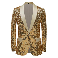 Elegant Floral Sequins Blazer