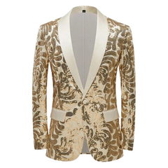 Elegant Floral Sequins Blazer