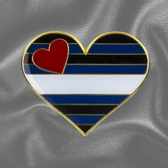Leather Pride Heart Enamel Pin