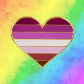 Lesbian Pride Heart Enamel Pin