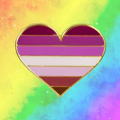 Lesbian Pride Heart Enamel Pin