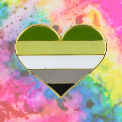 Aromantic Pride Heart Enamel Pin