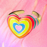 Gay Rainbow Embrace Rings