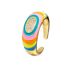 Gay Rainbow Embrace Rings