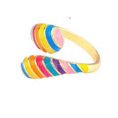 Gay Rainbow Embrace Rings