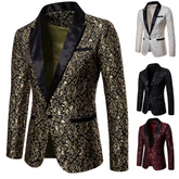 Gilded Lapel Satin Blazer