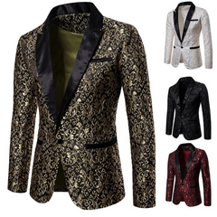 Gilded Lapel Satin Blazer
