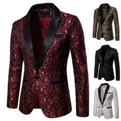 Gilded Lapel Satin Blazer