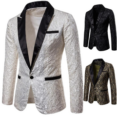 Gilded Lapel Satin Blazer