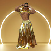 Glitter And Gogo Gold Stage Costume