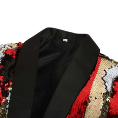 Golden Rainbow Gradient Sequin Blazer