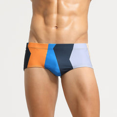 Colour Block Low Waist Swimming Trunks