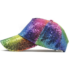 Rainbow Sequins Baseball Cap