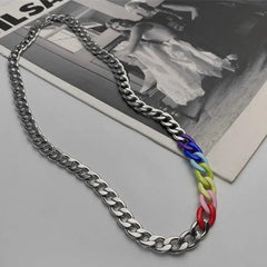 Rainbow Acrylic Link Necklace