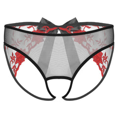 Open Crotch Embroidered Mens Lace Briefs