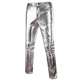 Metallic Coated Textured Skinny Pants