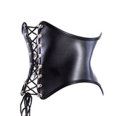 PU Leather Lace-Up Waistcoat