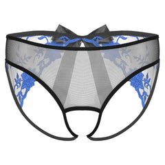 Open Crotch Embroidered Mens Lace Briefs