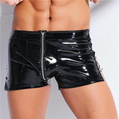 Men's Wild Zip-Up Leather Shorts