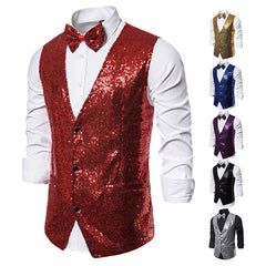 Gala Glitz Sparkling Waistcoat With Bowtie