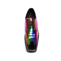 Rainbow Snakeskin Wing-Tip Dress Shoes