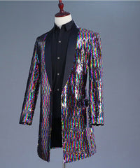 Spectral Showstopper Men's Sequin Party Coat