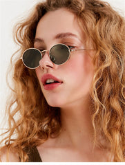 90s Yellow Oval Mini Sunglasses