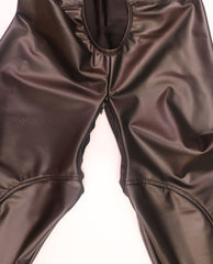 Conjoined Suspenders Men's Leather Pants