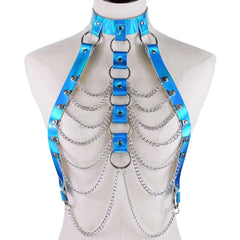 HoloGlam Punk Leather Harness Top