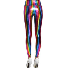 High Waisted Metallic Rainbow Pride Leggings