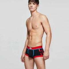 SEOBEAN Athletic Print Cotton Boxer Briefs