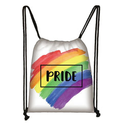 Pride Rainbow Drawstring Bag
