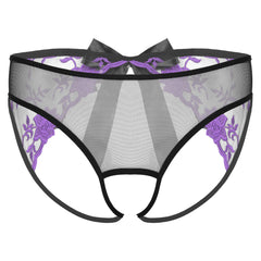 Open Crotch Embroidered Mens Lace Briefs