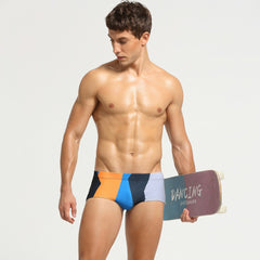 Colour Block Low Waist Swimming Trunks