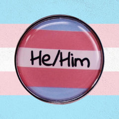 He/Him Trans Pride Enamel Pin