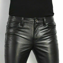 Slim Fit Mens Fake Leather Pants
