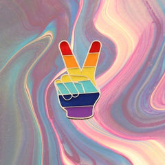 LGBT V Sign Pride Enamel Pin