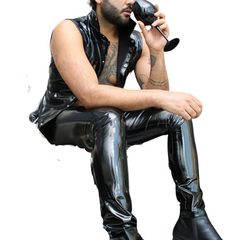 Latex Luxe Biker Skinny Leather Pants