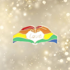 Love Rainbow Hands Enamel Pin
